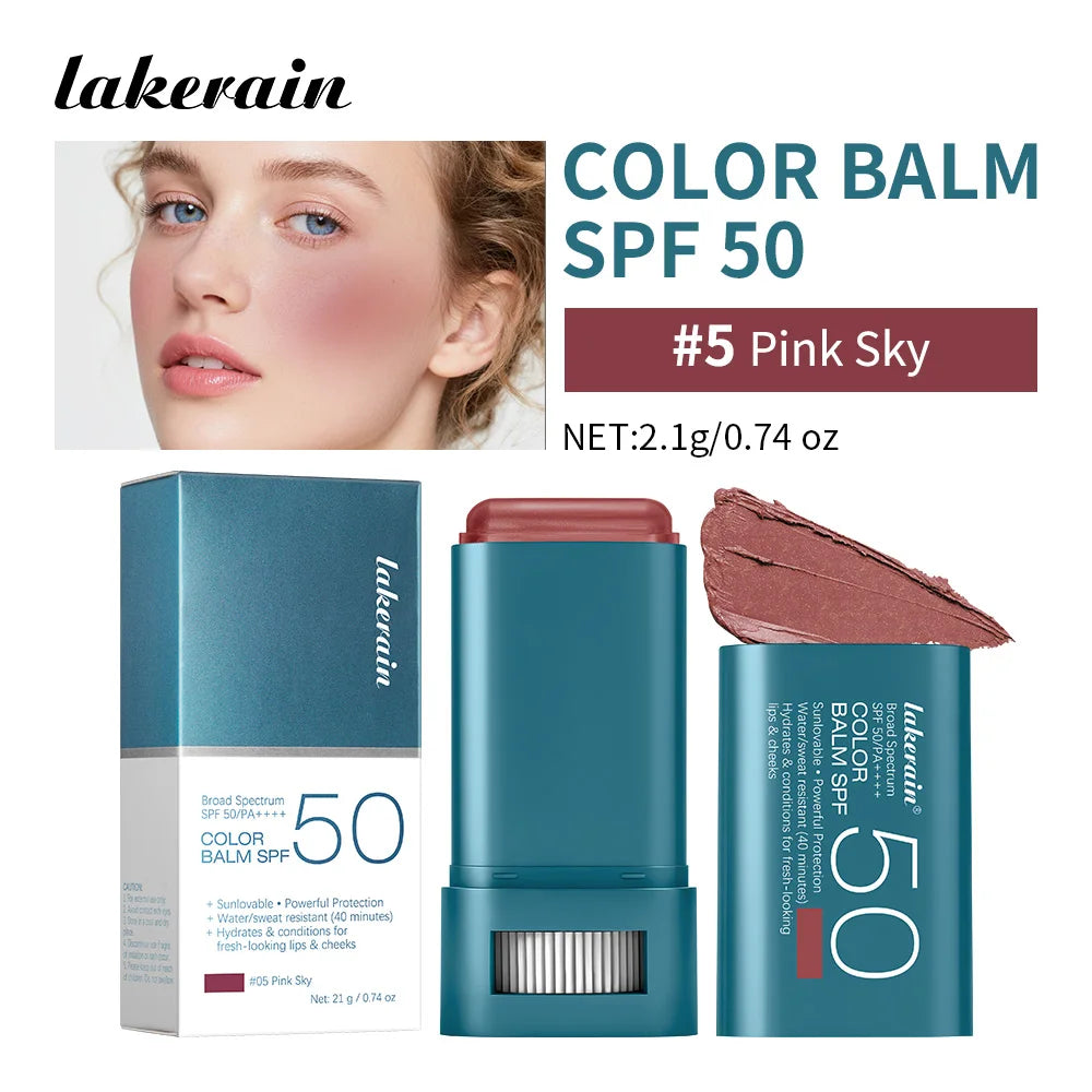 SPF 50 Tinted Sunscreen Blush Stick for Cheeks and Lips - 27