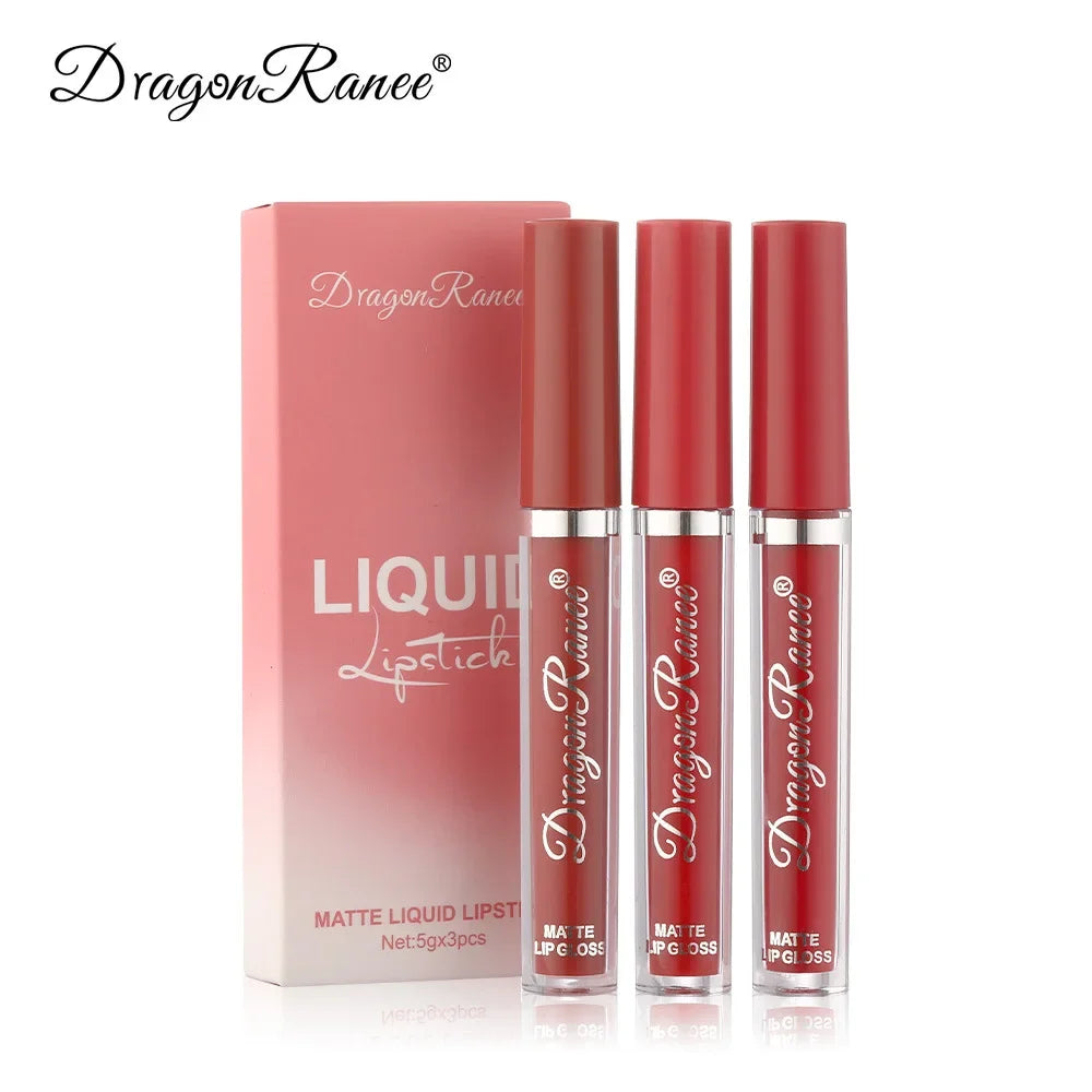 3-Piece Waterproof Matte Liquid Lipstick Set - 5