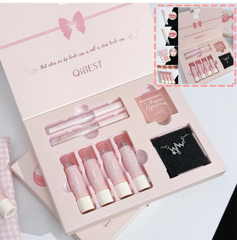 7-Piece Velvet Lip and Face Makeup Gift Set - 17