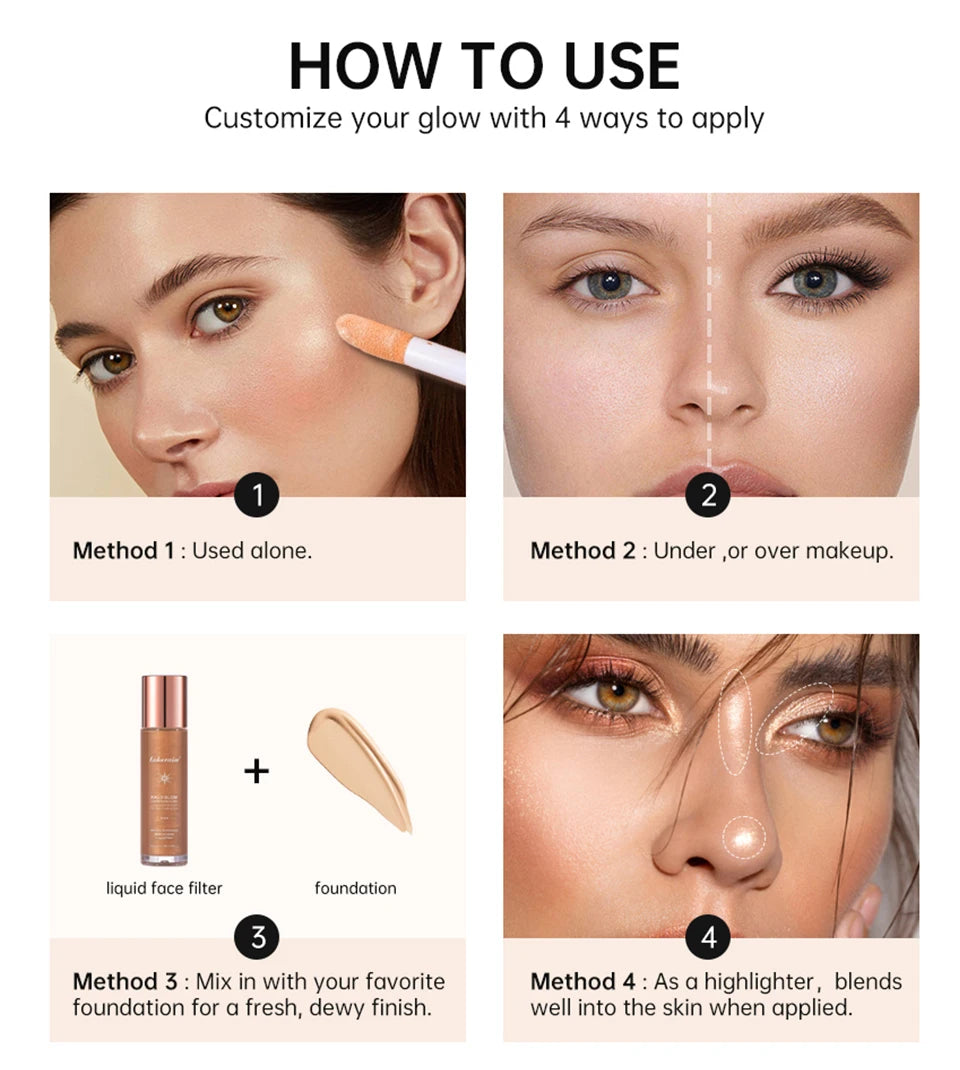 Liquid Glow Face Filter Highlighter for Dewy Skin - 15