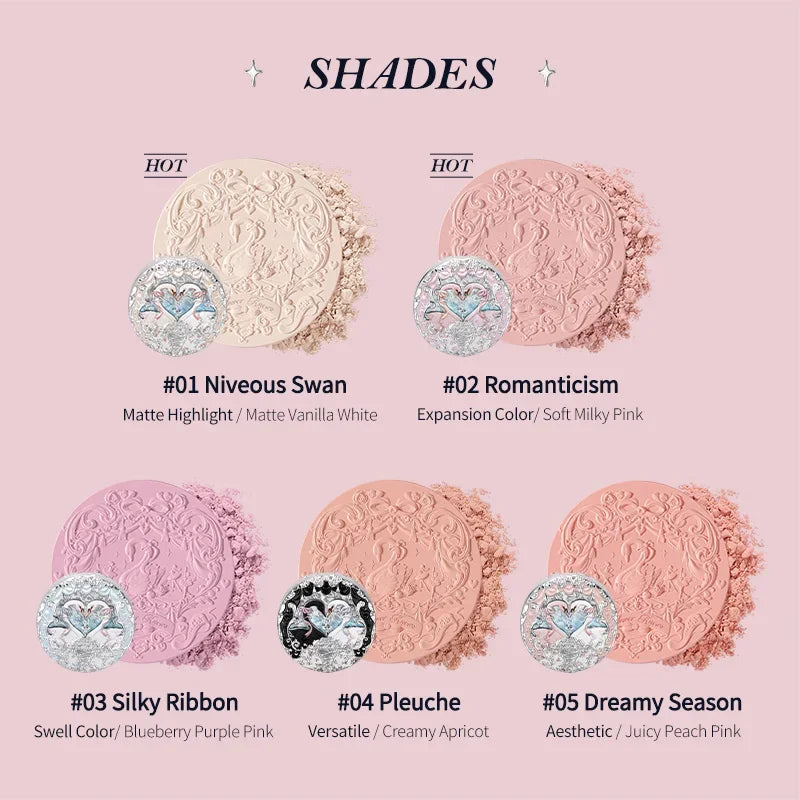 Embossed Gradient Face Blush Palette - 11