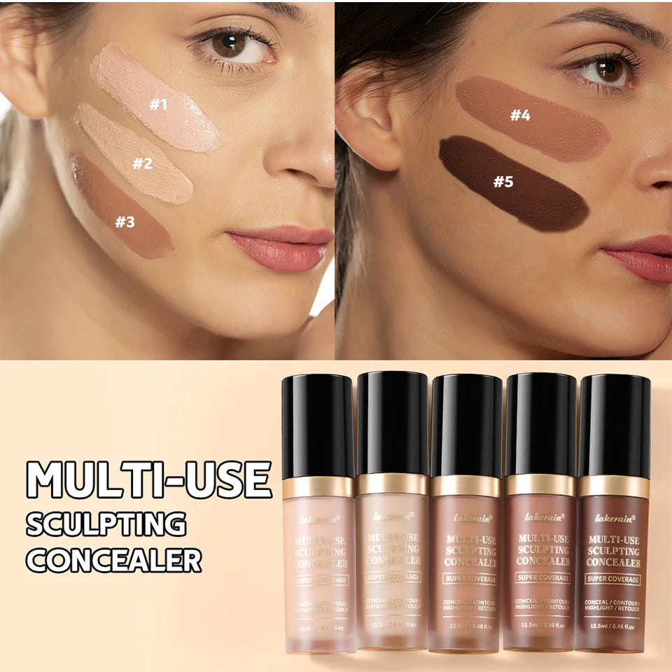 5-Color Waterproof Sculpting Concealer for Flawless Coverage - 12