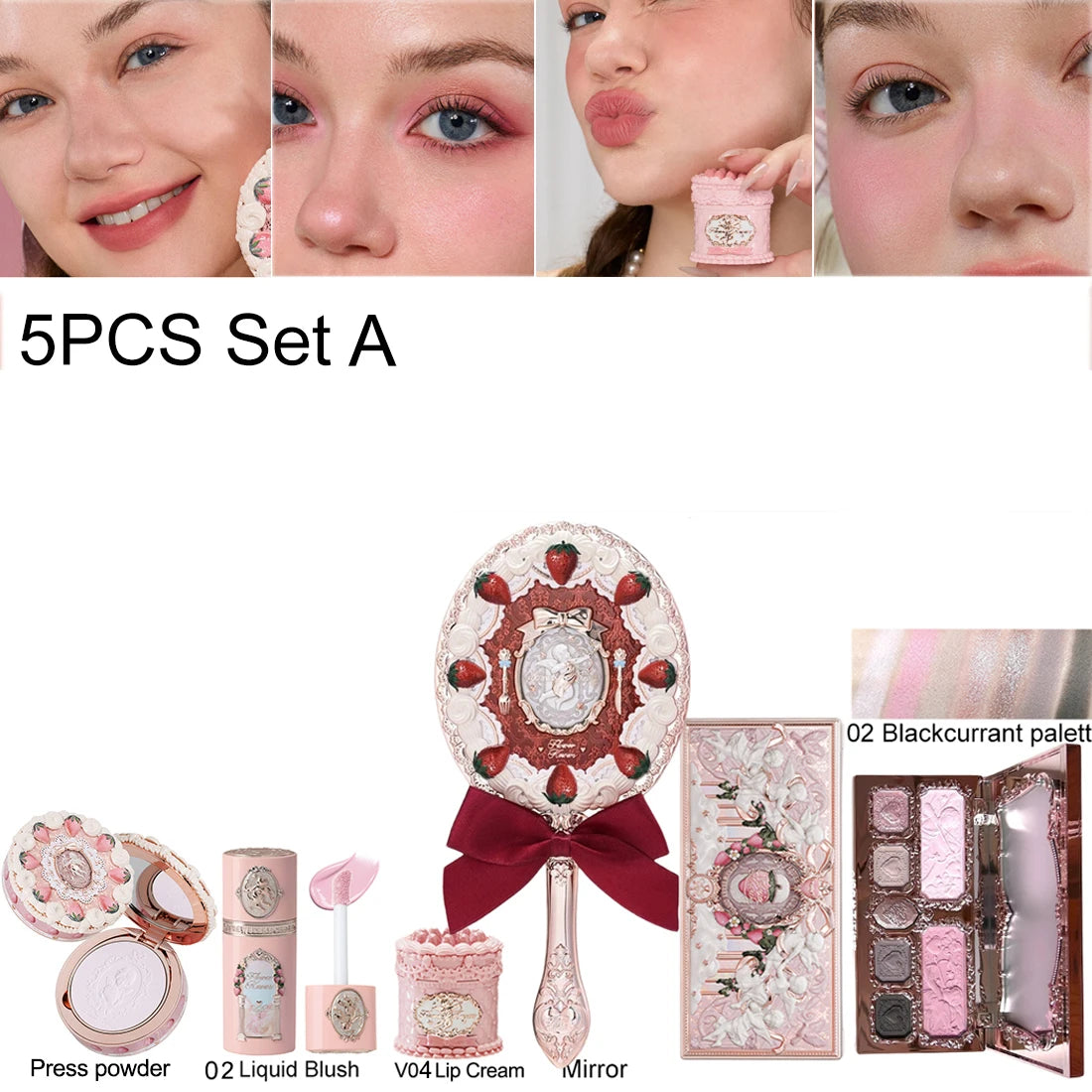 Strawberry Cupid Velvet Matte Makeup Collection Set - 13