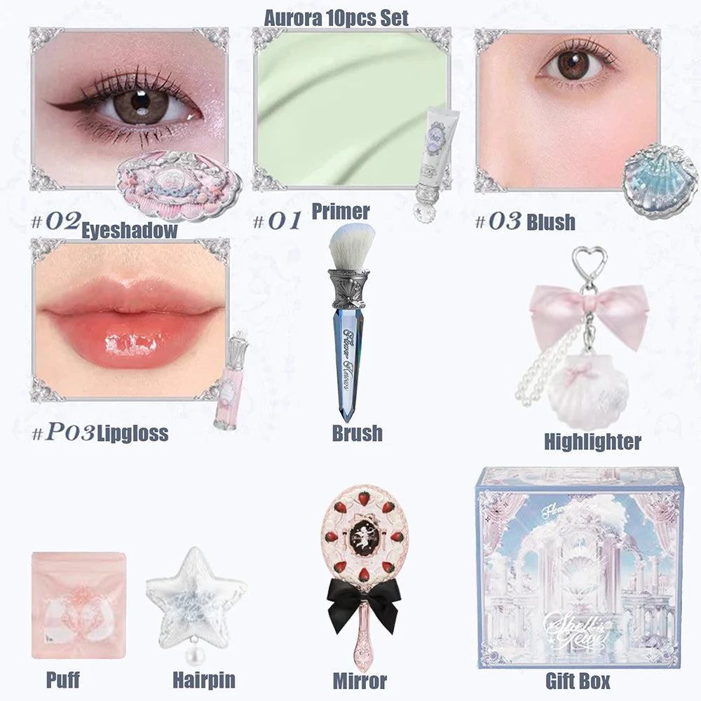 Professional Ocean-Themed Full Makeup Gift Set - 34