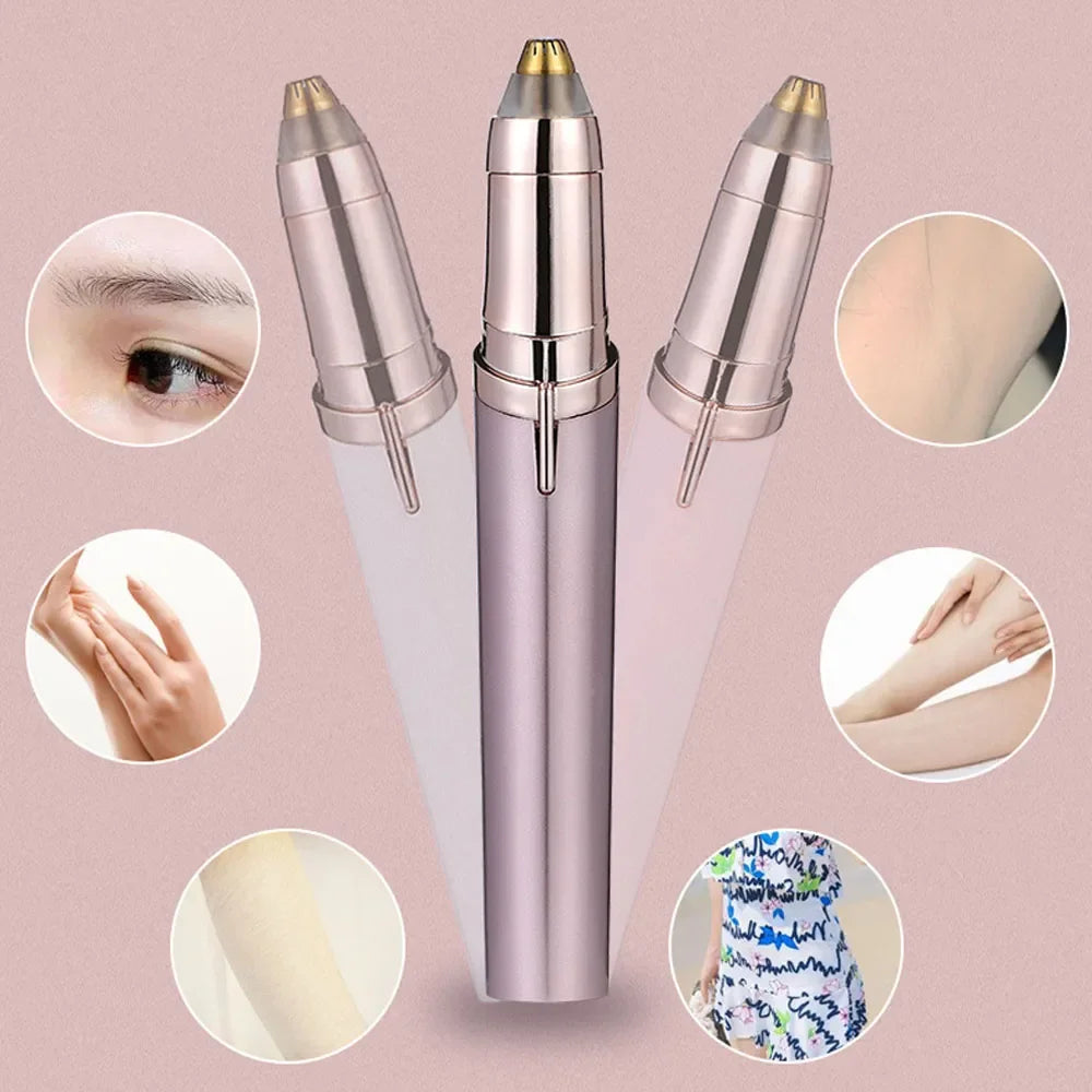 Painless Electric Eyebrow Trimmer & Facial Hair Remover - 10