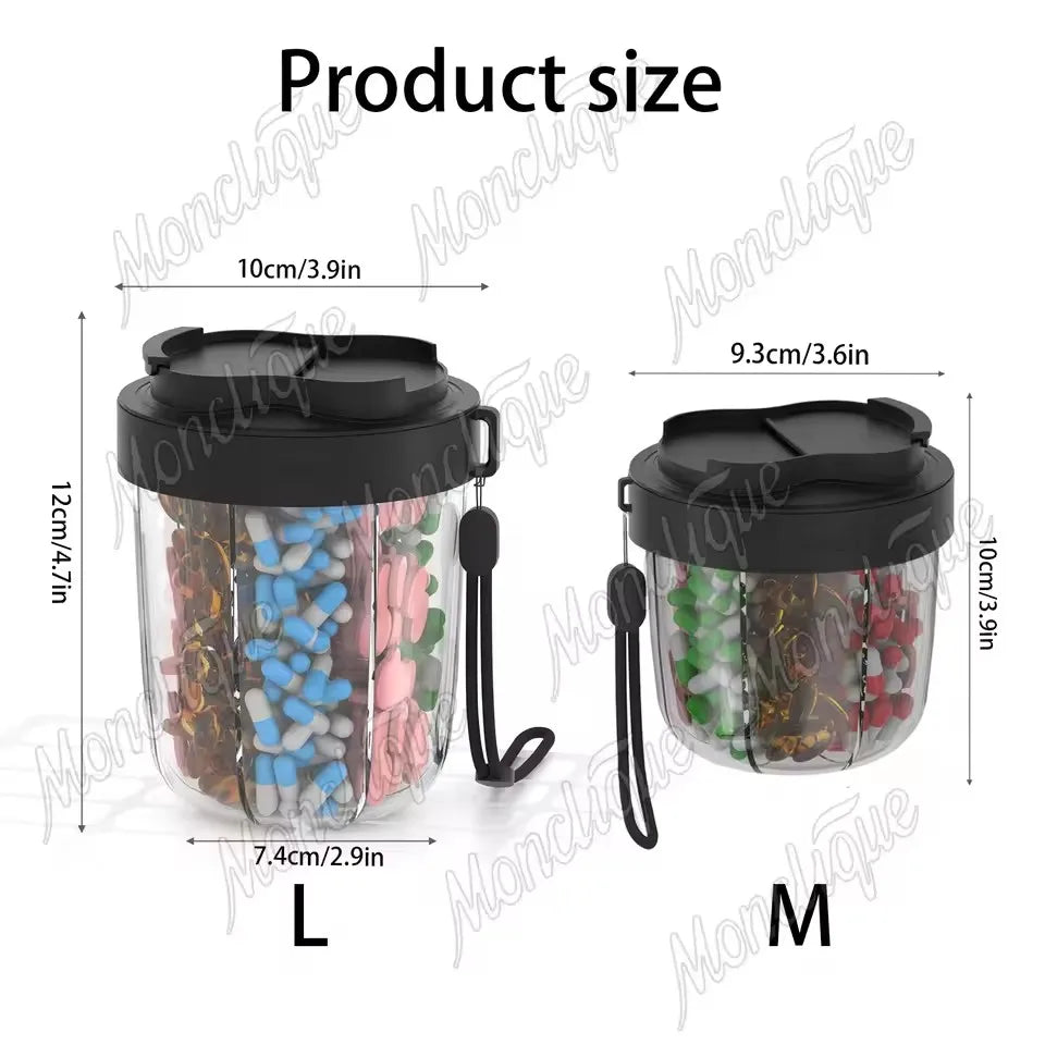 7-Day Portable Pill Organizer Cup for Vitamins and Supplements - 2