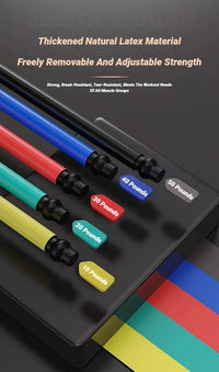 11-Piece Adjustable Resistance Band Set for Full Body Workout