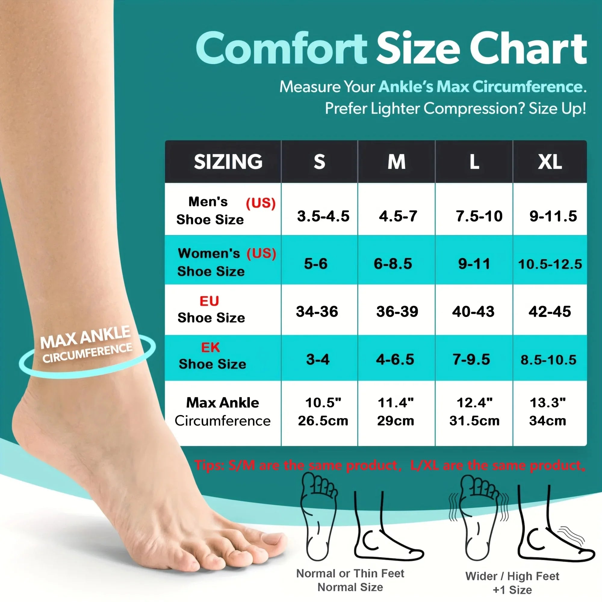 Ankle Compression Sleeves for Pain Relief and Support - 2