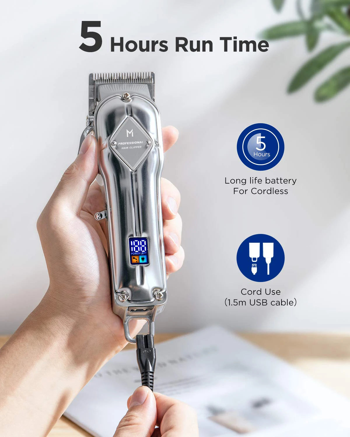 Professional Cordless Hair Cutting and Grooming Kit - 11
