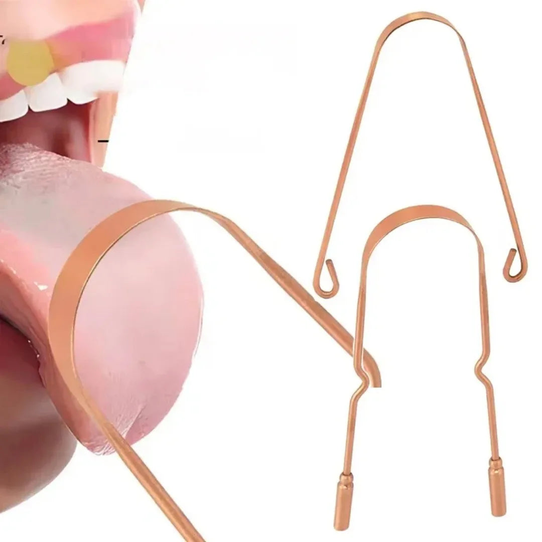 Pure Copper Tongue Scraper for Fresh Breath and Oral Hygiene - 2