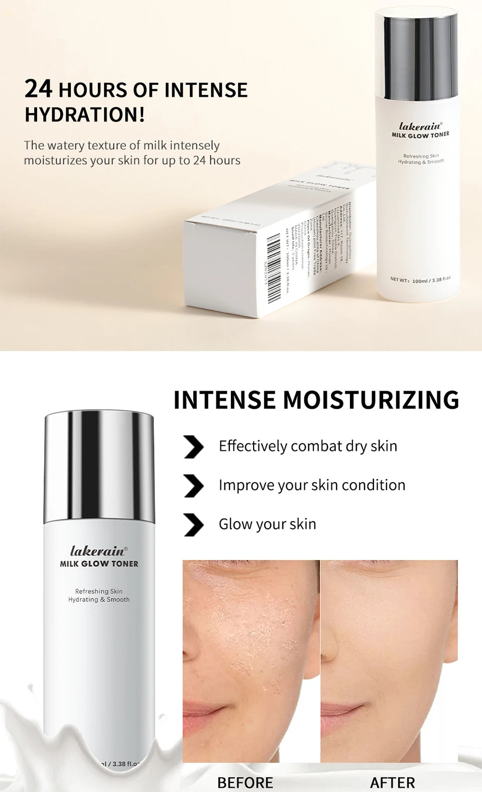 Hydrating Milk Glow Face Toner for Radiant Skin - 10