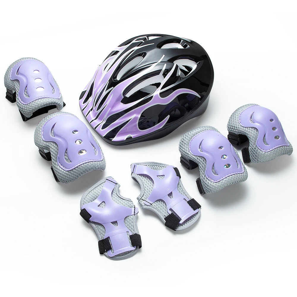 Kids Adjustable Protective Helmet and Safety Gear Set - 9