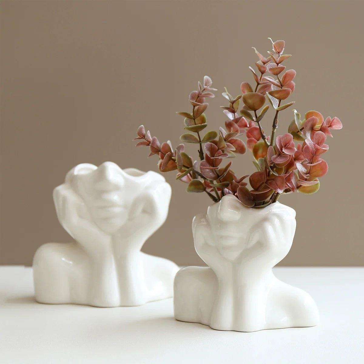Artistic Face Makeup Brush Organizer and Desk Vase - 10