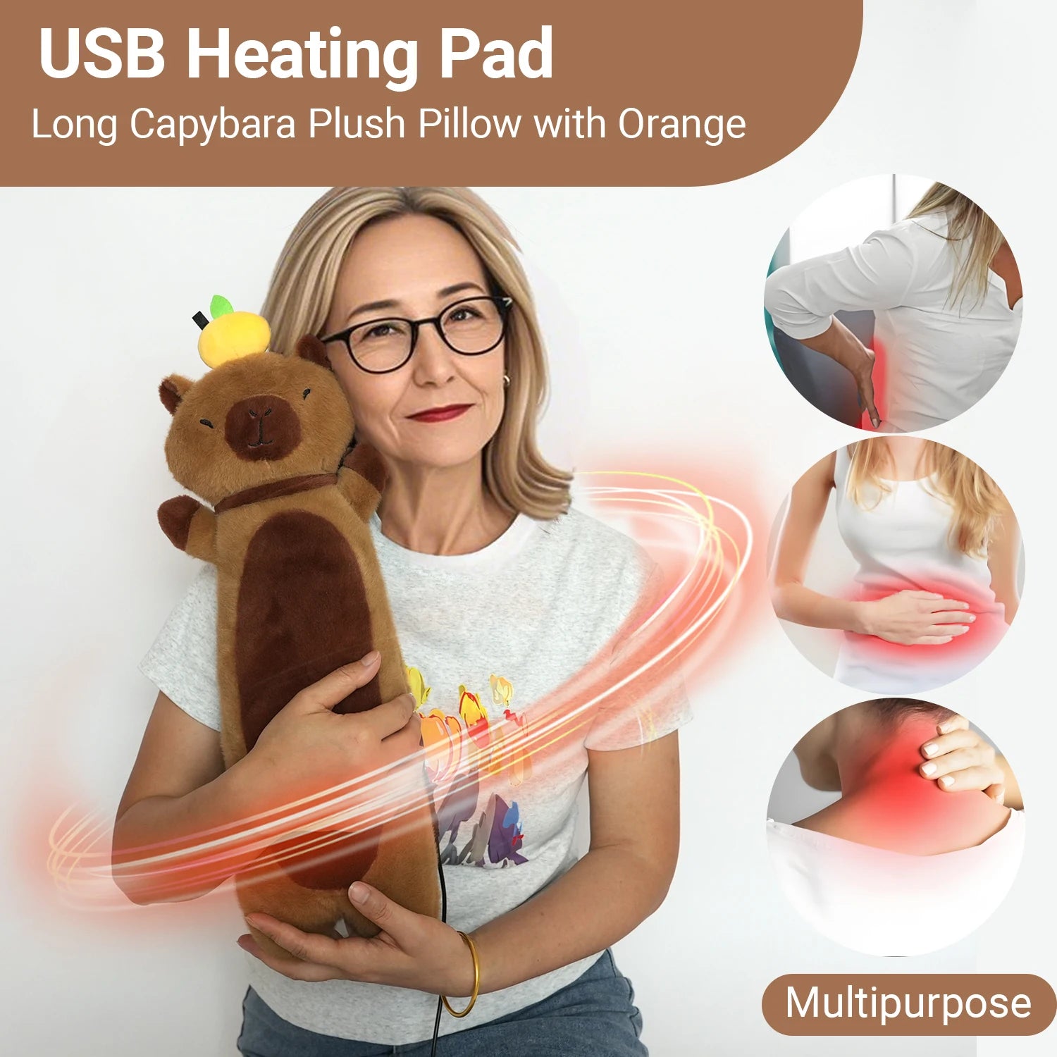 Heated Capybara Plush for Period Cramp Relief - 4