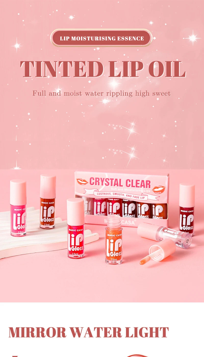 6-Piece Hydrating Water-Gloss Lip Oil Set - 7