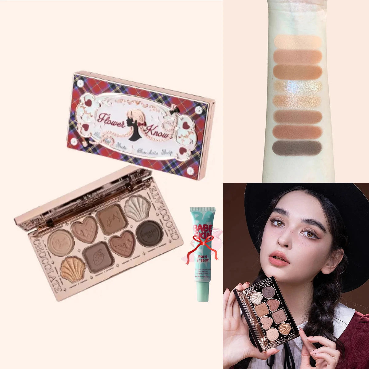 8-Color Chocolate Themed Eyeshadow Palette - 36