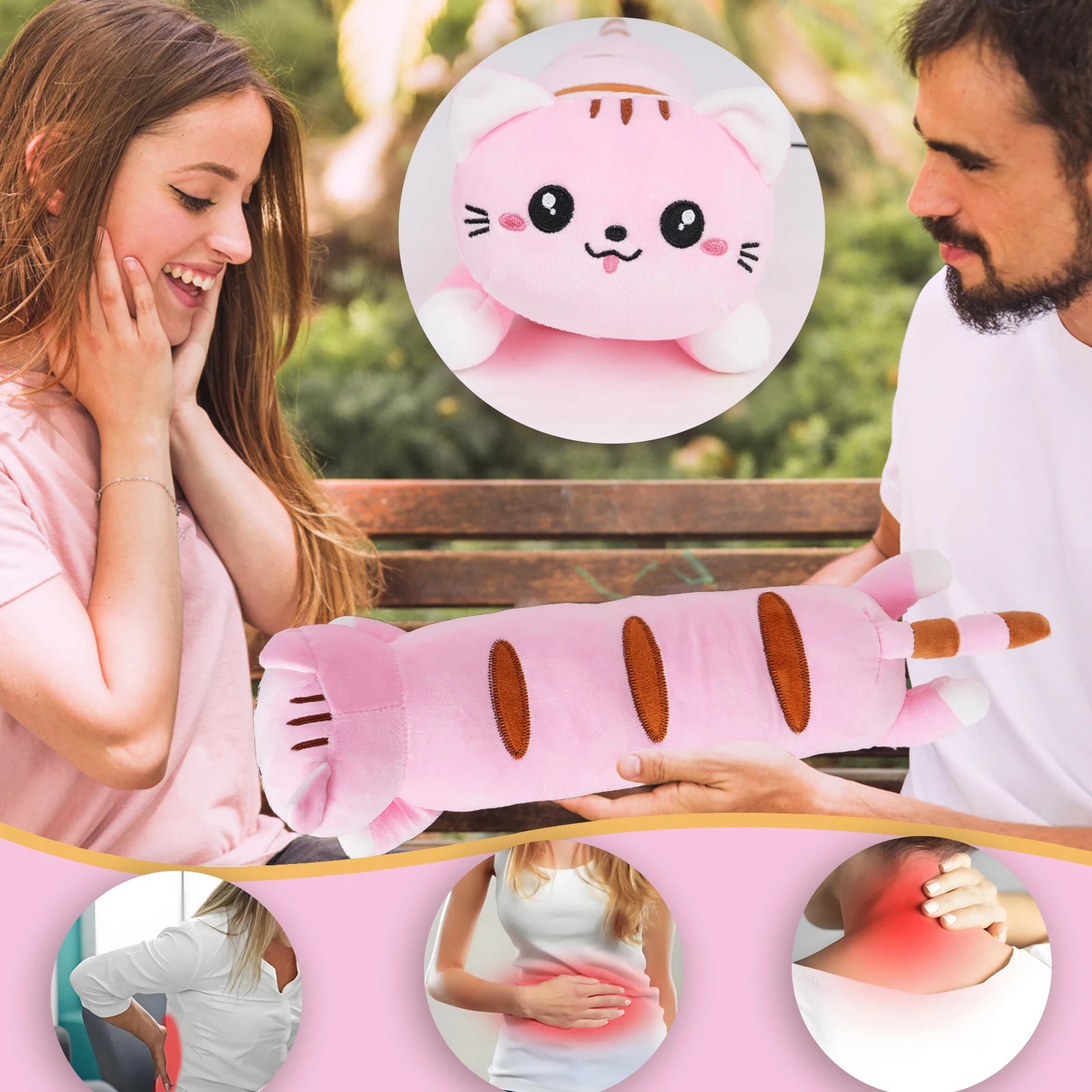 Cute Cat Heating Pad for Period Cramp Relief - 6