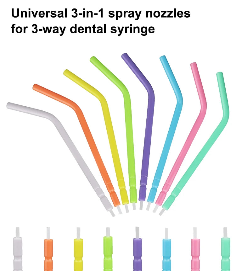 Disposable Dental Triple Air Water Syringe Tips - 8