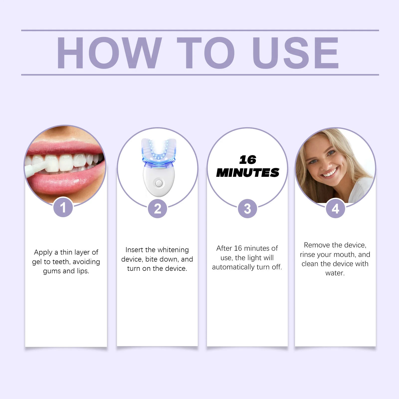 Professional Teeth Whitening Kit with Blue Light LED - 6