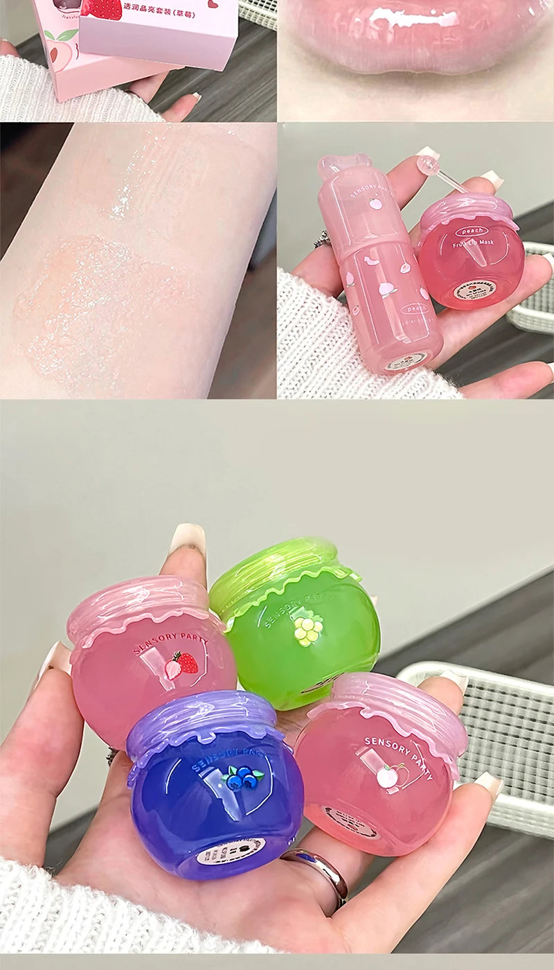 Hydrating Fruit Lip Mask and Oil Set for Soft Lips - 15