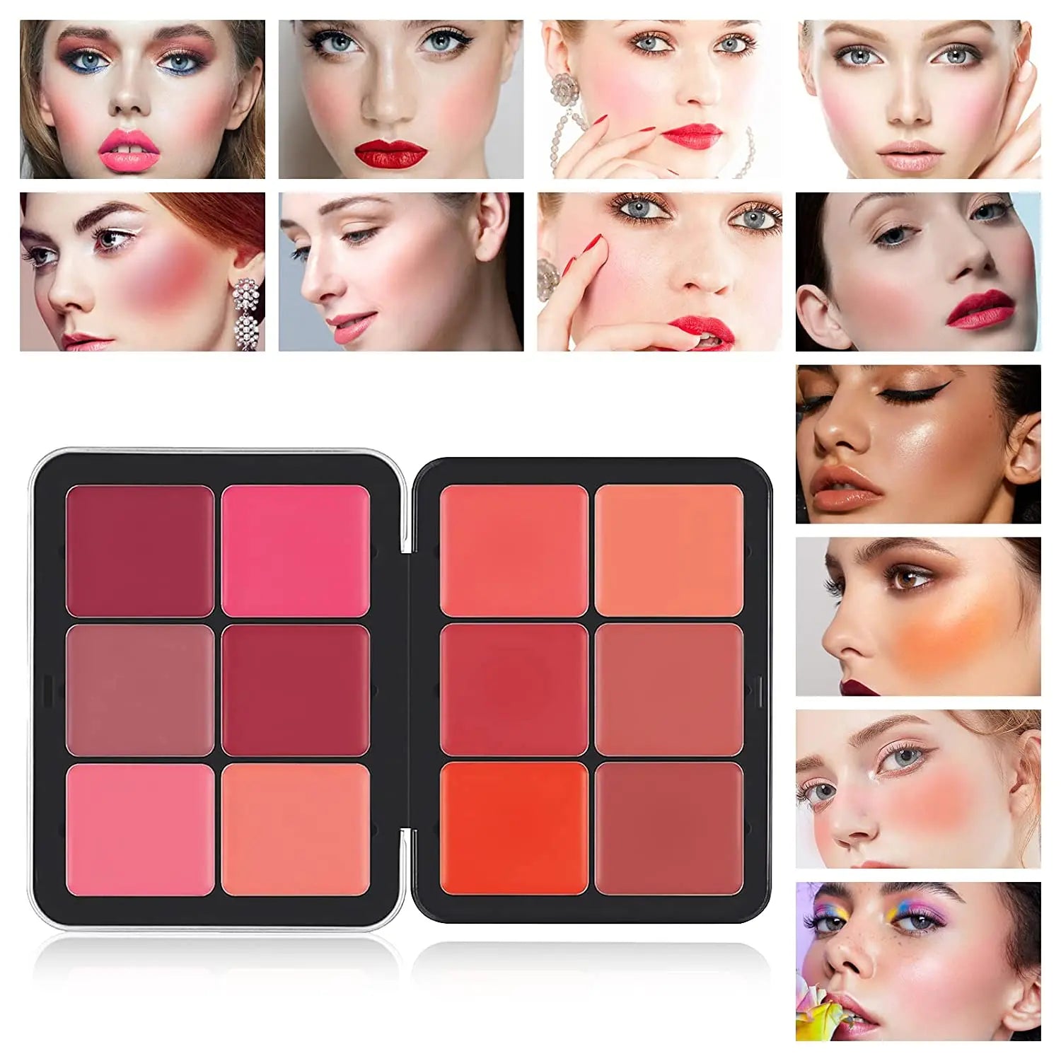 12-Color Creamy Blush and Contour Palette - 3