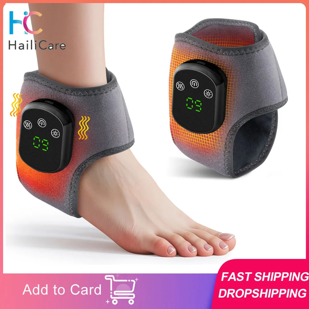 Electric Heated Ankle Brace Massager with Vibration Therapy