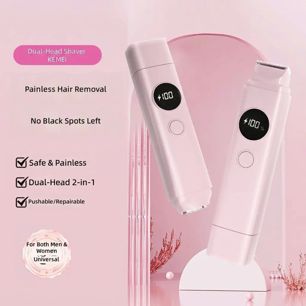 2-in-1 Painless Electric Hair Remover for Face and Body - 3