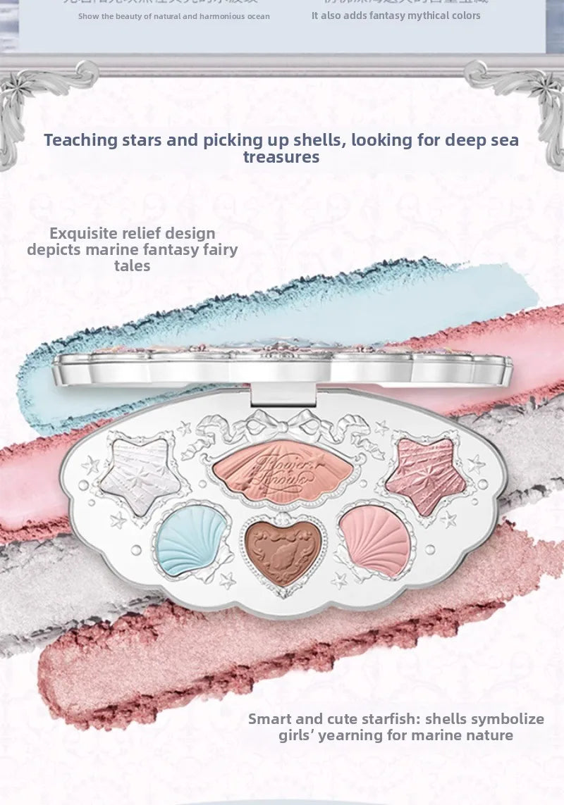 6-Color Shell Pearl Eyeshadow Palette for Long-Lasting Makeup - 11