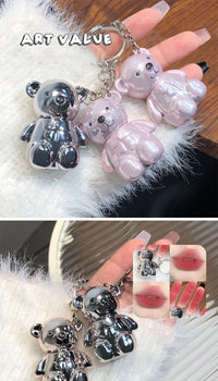 Cute Bear Keychain Velvet Matte Lip Clay