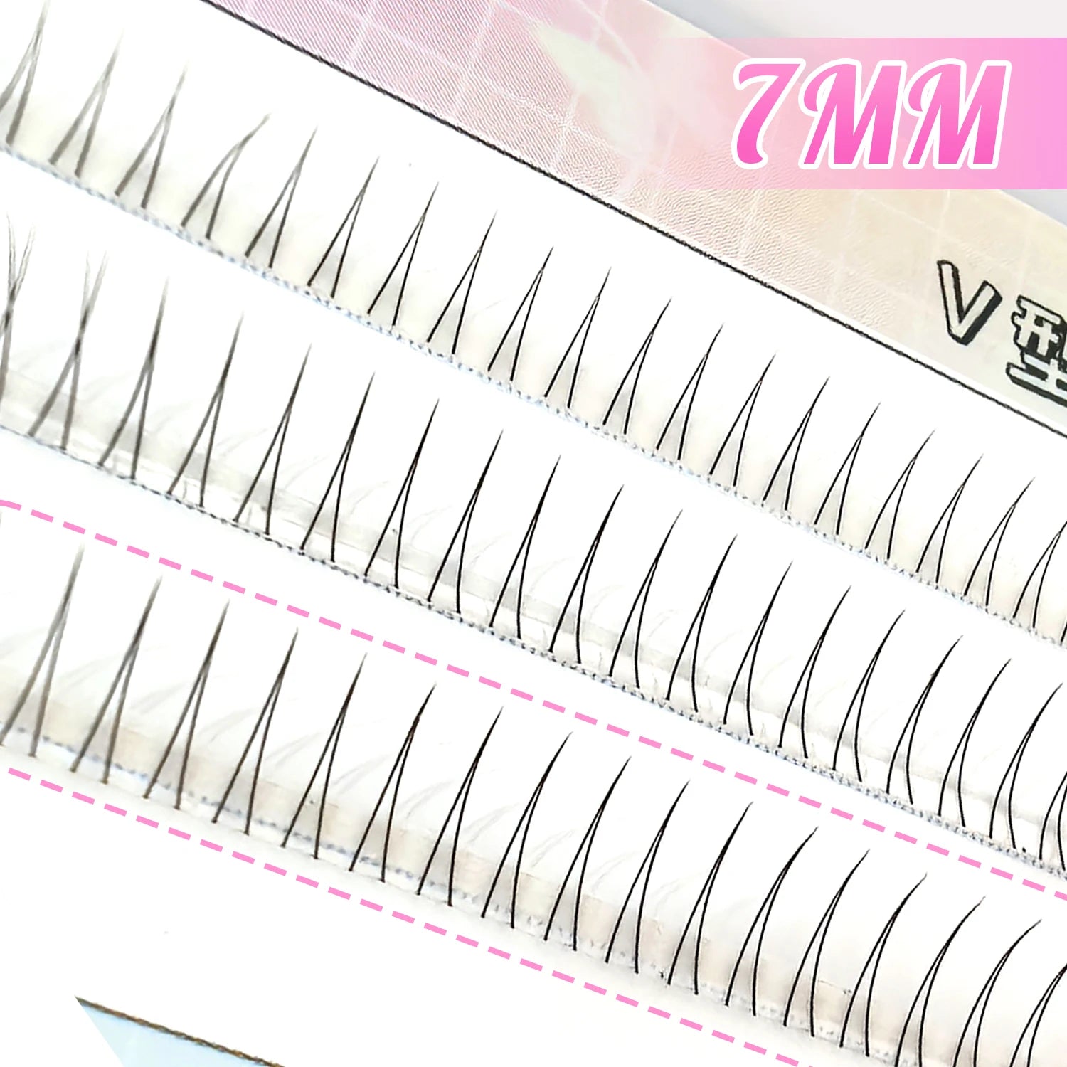 V-Shape Natural Lower Eyelash Clusters for Manga Eye Look - 8