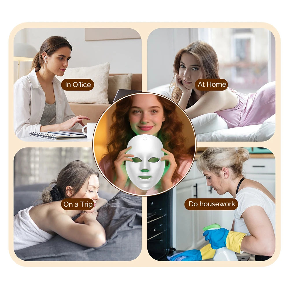 7-Color LED Photon Therapy Facial Mask for Skin Rejuvenation - 13