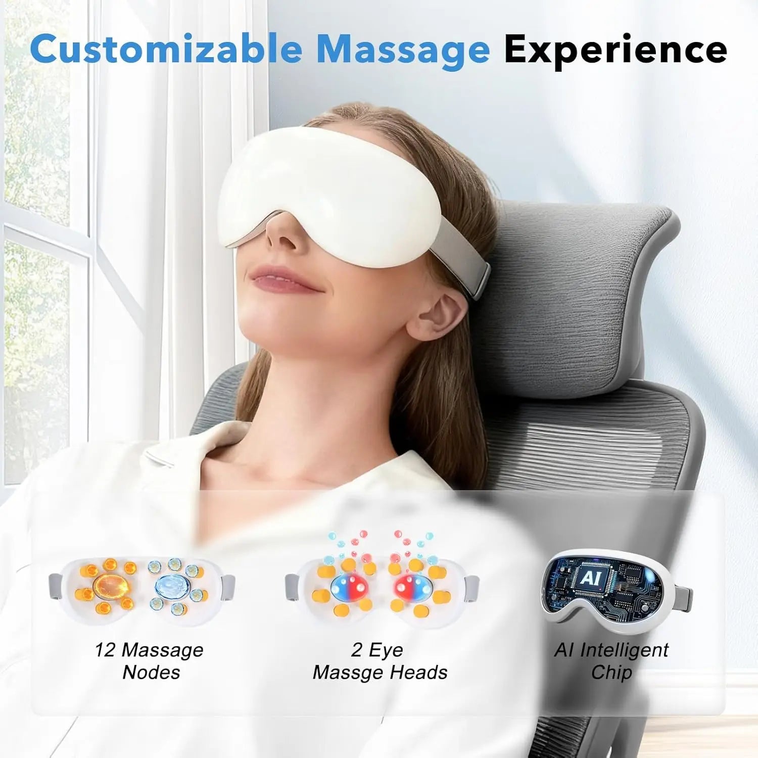 Heated and Cooling Eye Massager for Eye Strain - 2