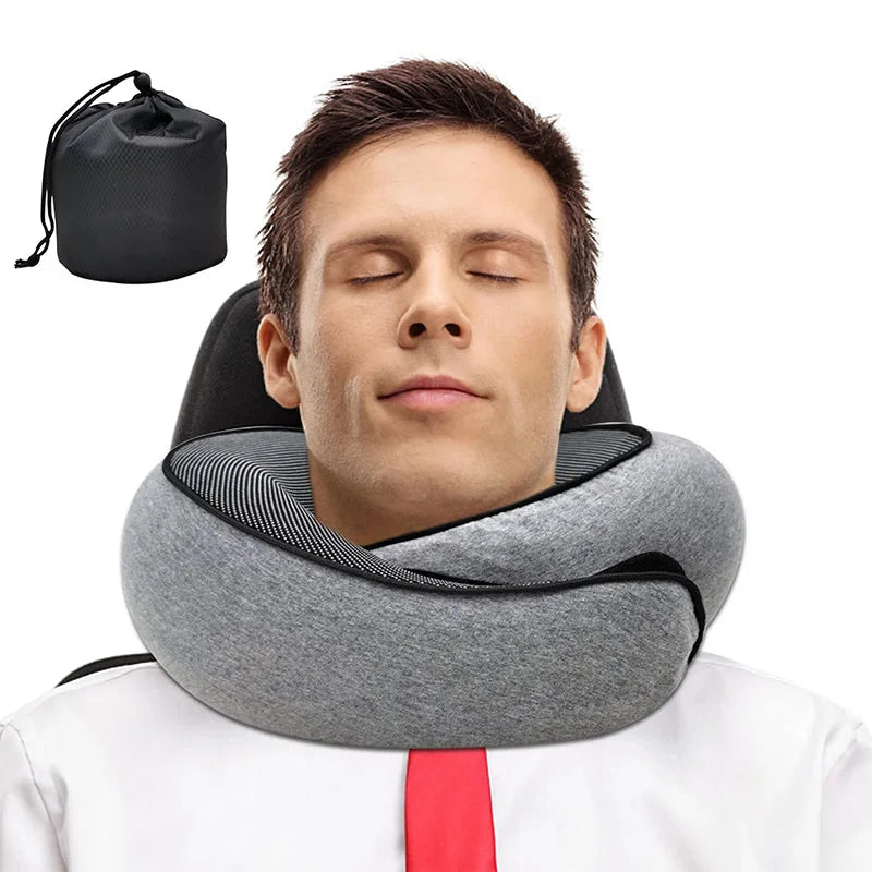 Ergonomic Memory Foam Travel Neck Pillow for Comfortable Sleep