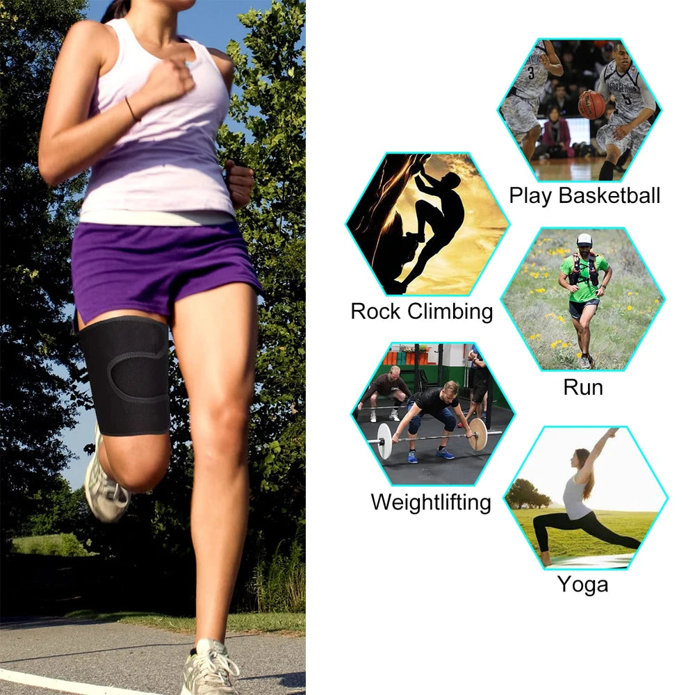 Adjustable Compression Thigh Brace for Muscle Support and Pain Relief - 24