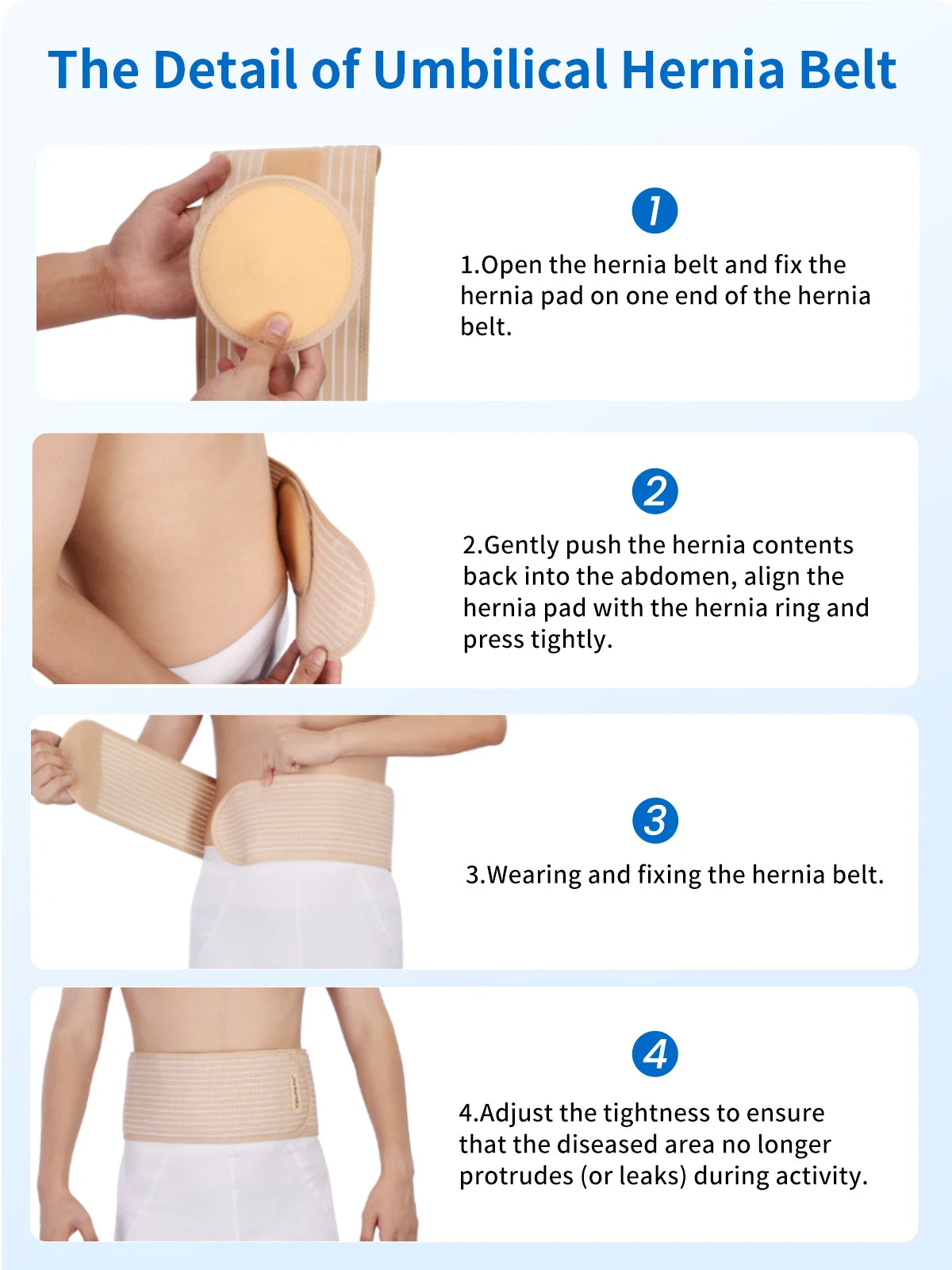 Adjustable Umbilical Hernia Support Belt for Abdominal Pain Relief - 16
