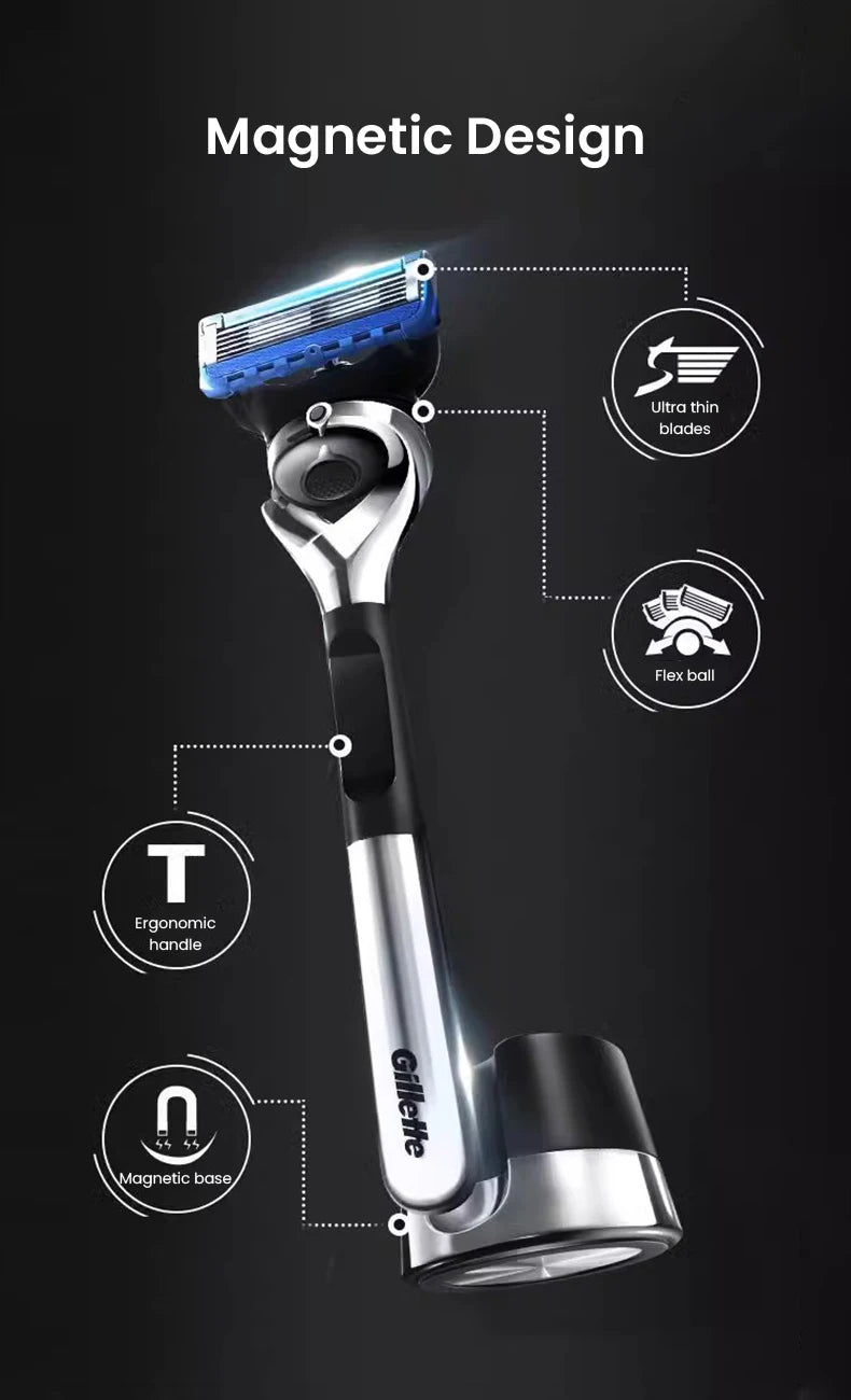 5-Blade Precision Shaving Razor with Magnetic Stand - 8
