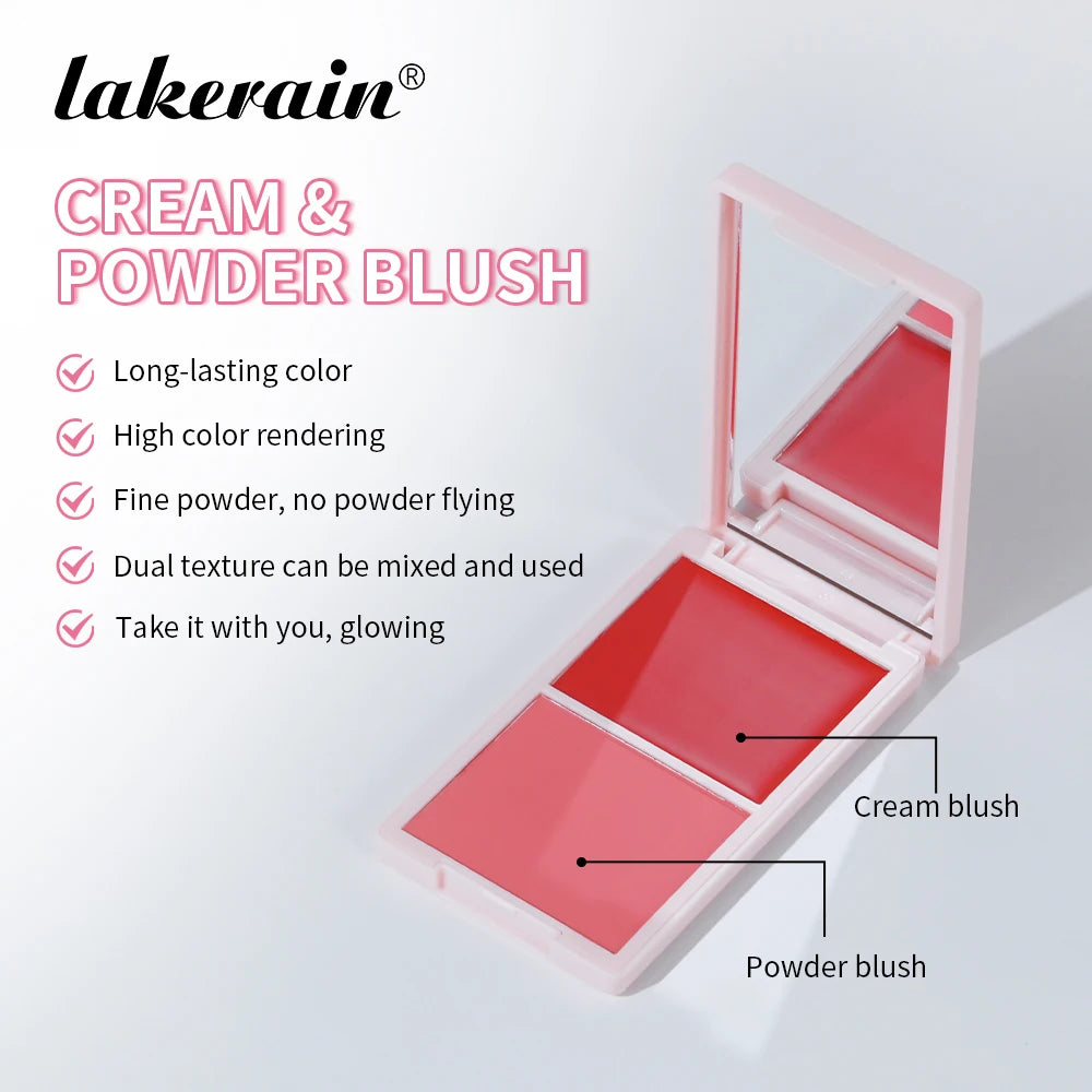 2-in-1 Cream and Powder Long-Lasting Blush Palette - 3
