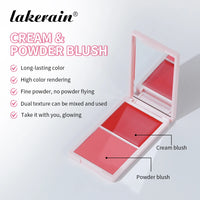 2-in-1 Cream and Powder Long-Lasting Blush Palette