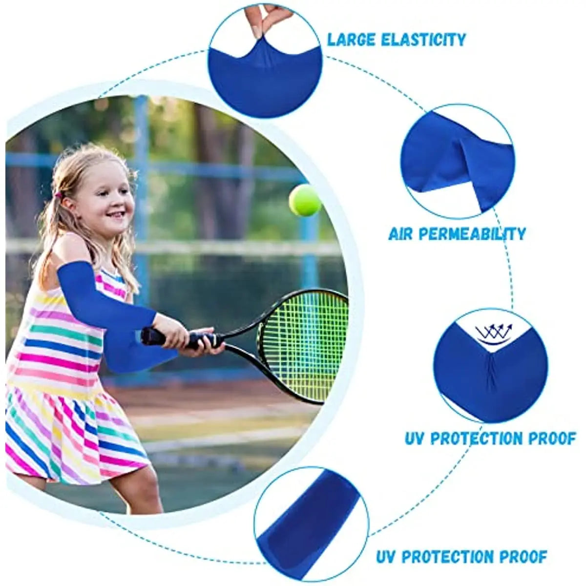 Kids UV Sun Protection Cooling Arm Sleeves - 13