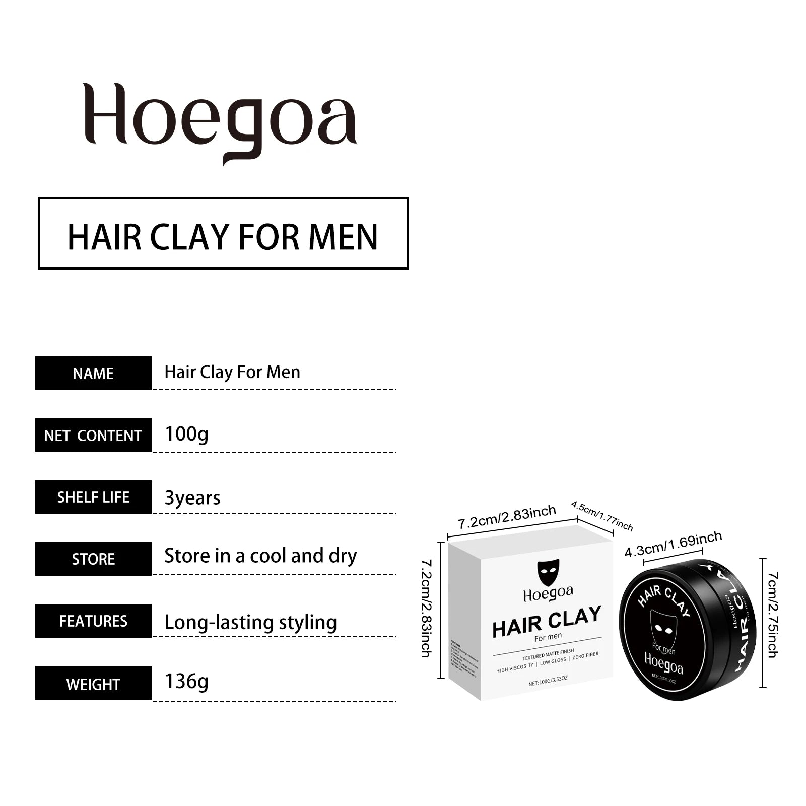 Matte Finish Strong Hold Hair Styling Clay for Men - 9