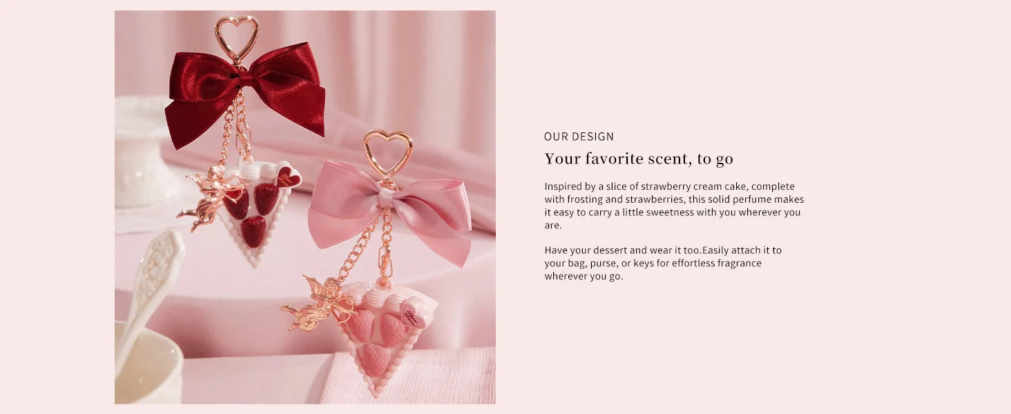 Portable Strawberry Cake Solid Perfume Charm - 7