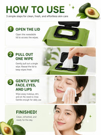 Avocado Deep Cleansing Makeup Remover Wipes - 60 Pack