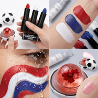 Waterproof Face Paint and Lip Balm Kit for Game Day