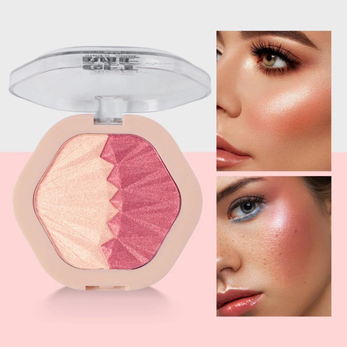 Shimmering Dual-Tone Highlighting Blush Palette - 3
