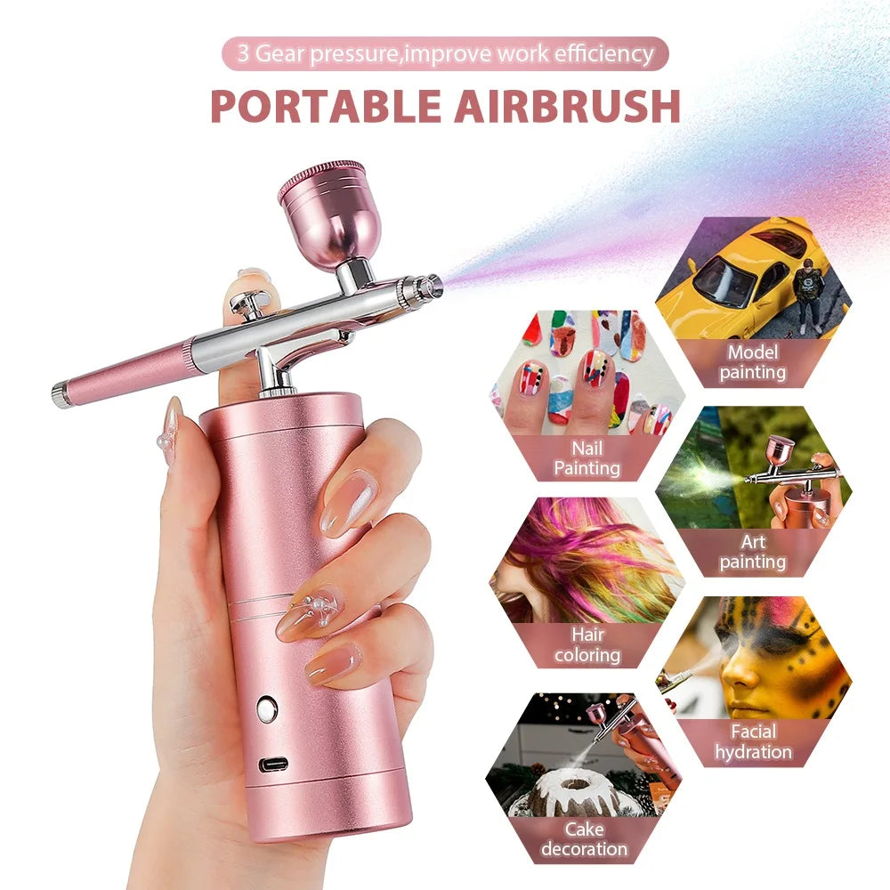 Portable Mini Airbrush Kit for Nail Art and Makeup