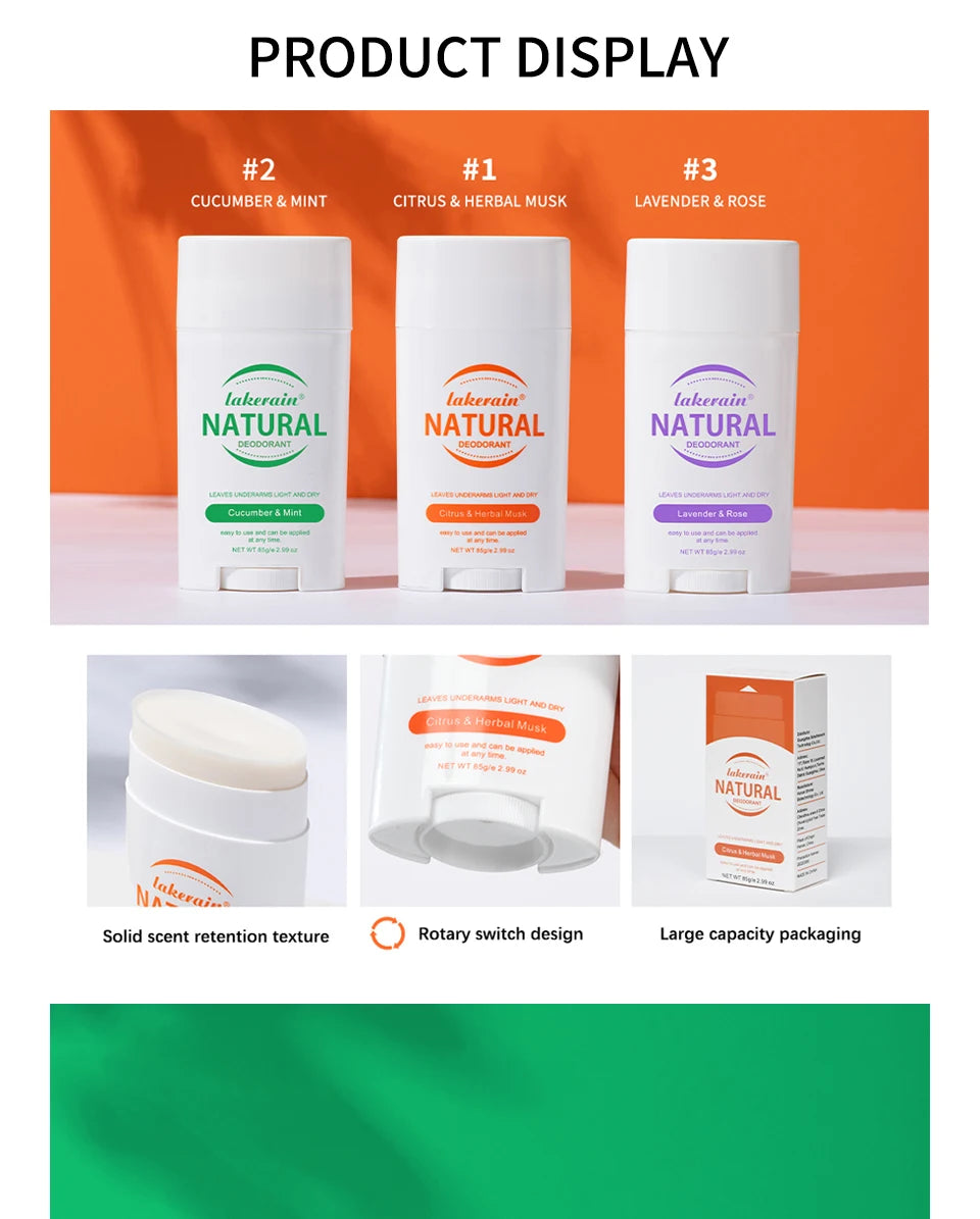 Long-Lasting Natural Solid Deodorant Stick for Fresh Underarms - 19