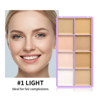 8-Shade Matte Cream Concealer Palette for Full Face Coverage