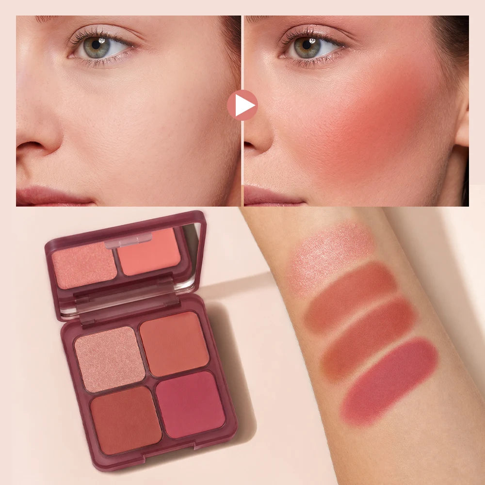 4-Color Soft-Focus Blurring Blush Palette - 4