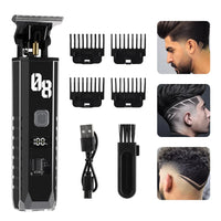 Professional Cordless Hair & Beard Trimmer with LED Display