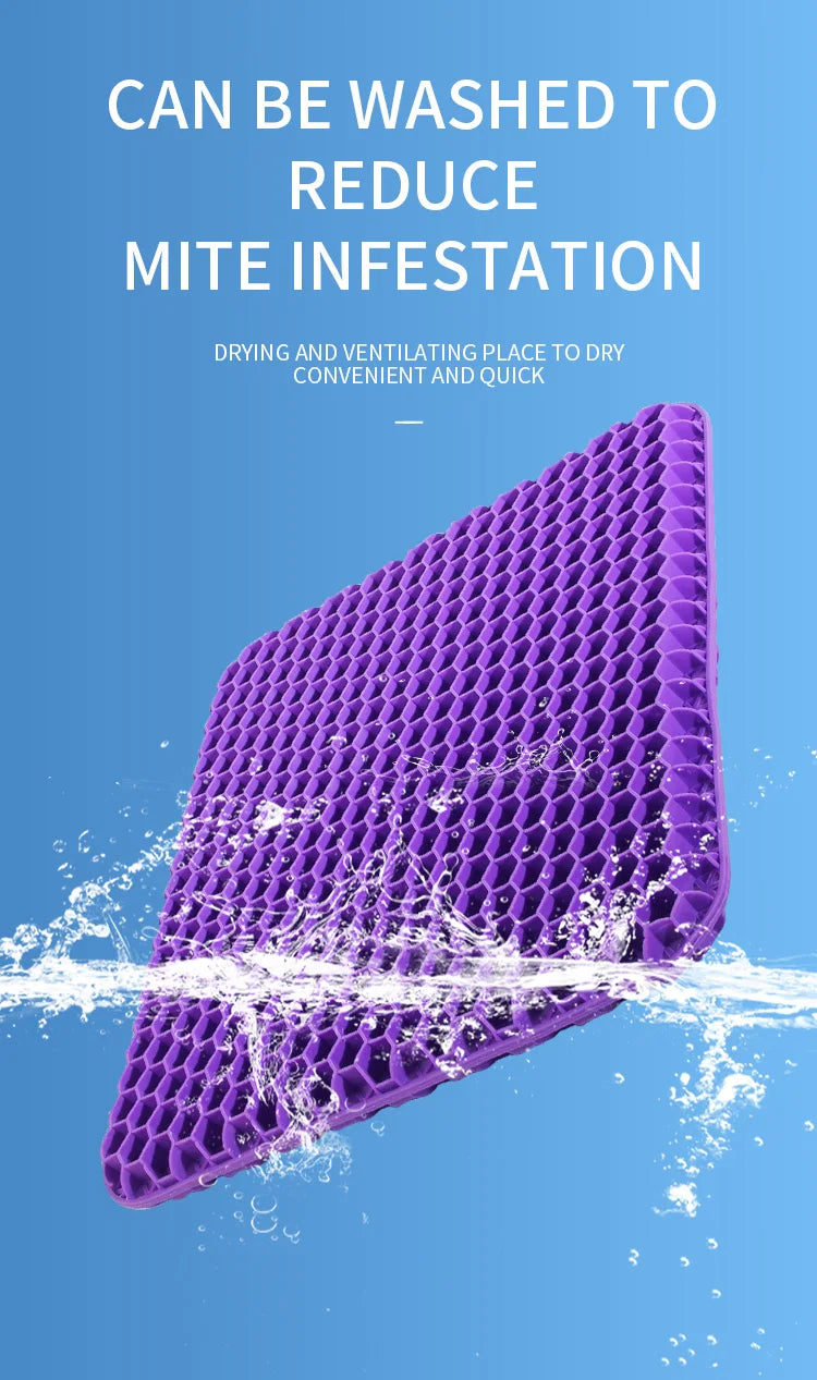 Breathable Honeycomb Gel Seat Cushion for Pain Relief - 13